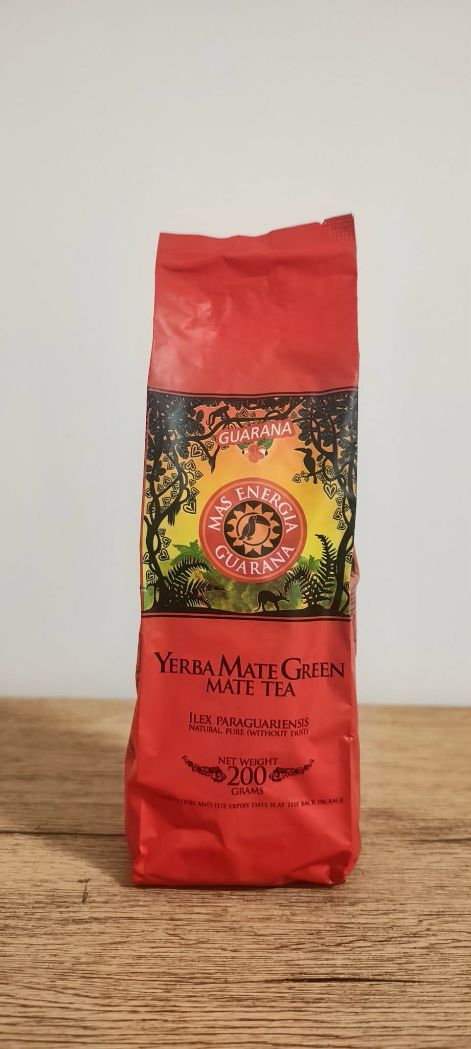 Yerba Mate Green Mas Energia Guarana 200g w czerwonym opakowaniu - sklep ExpressMate