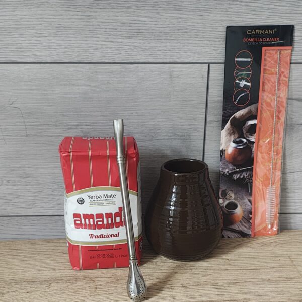 Zestaw Mateisty Brązowe Matero+Bombilla+Czyścik